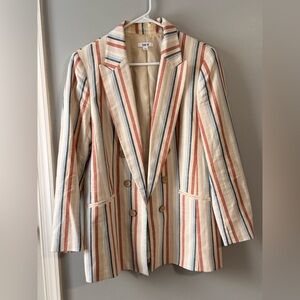 Striped Double-Breasted Blazer